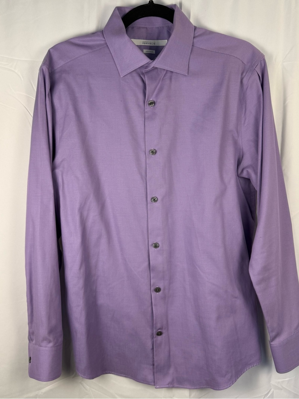 Perry Ellis Portfolio Very Slim Lavender Dress Shirt Men’s 15.5 32/33